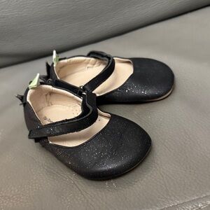 Tip Toey Joey Black Sparkle Kids Leather Mary Jane Shoes size 6